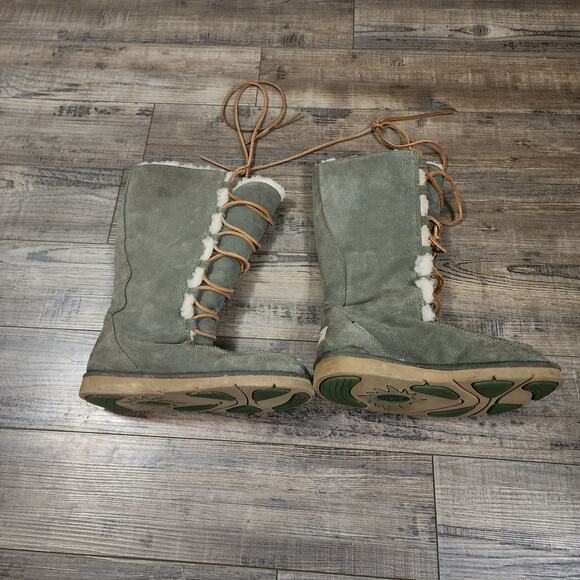 Ugg Australia Whitley 5230 Women's 7 Olive Green Lace Up Tall Boots BX38 - Picture 2 of 11